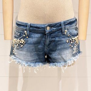 Guess embellished denim cut-off shorts | 27